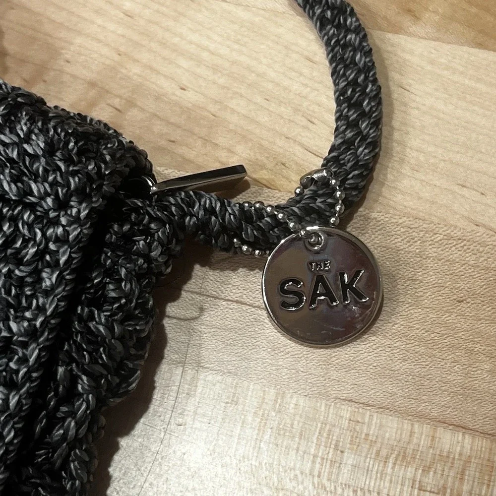 The Sak | Dark Gray Crochet Flap Crossbody Purse 9